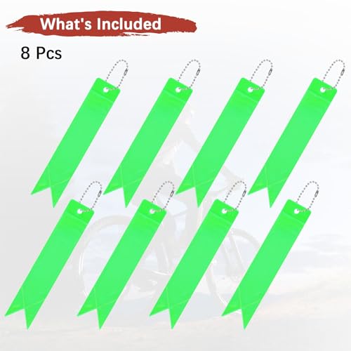 Safety Reflector Pendants - Reflective Safety Keychain Gear with Chain Use for Backpack & Running & Cycling - color: Grass Green