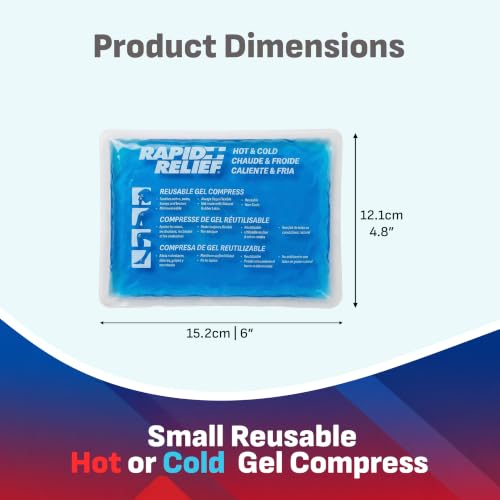 Rapid Relief Gel Ice Pack, Reusable Cold Pain Relief, Small 4x6 Inch 1 Ct - size: 4 x 6 Inch