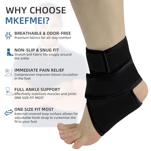 Ankle Brace, Compression Wrap for Sprains, Plantar Fasciitis & Foot Pain - color: Black, size: One Size