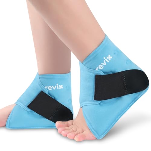 REVIX Ankle Ice Pack Wrap – Reusable Cold Compression for Foot Discomfort, Ice Wrap for Feet Swelling and Recovery 45-Minute Long-Lasting Gel Ice Packs Reusable with Ice Grid Gel Design