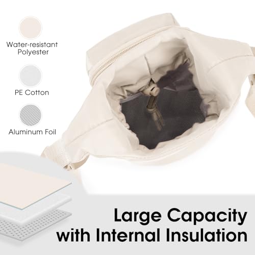 Ceneda Water Bottle Carrier Bag with Phone Pocket 32oz 40oz Tumbler Insulated Water Bottle Holder with Adjustable Shoulder Strap Carrier Sling Bag (Beige) - color: Beige