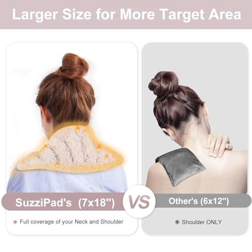 SuzziPad Microwave Heating Pad for Muscle Soreness Fatigue, 7"X16", Beige - color: Beige