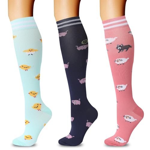 20-30mmHg Graduated Compression Socks for Men & Women – 3 Pairs