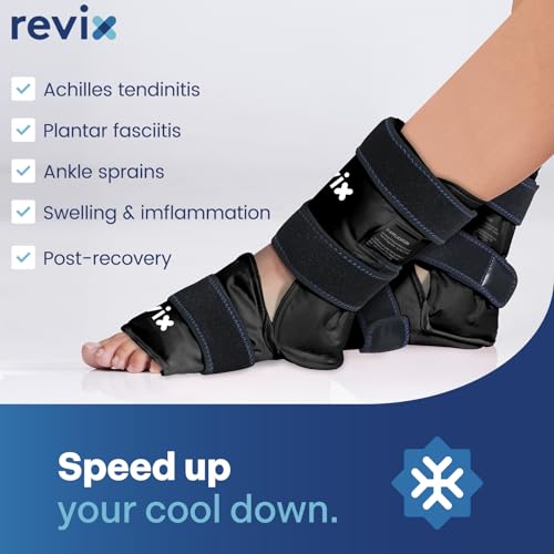 REVIX Ice Packs for Ankle, Reusable Cold Pack, 2 Packs, Black - style: Black-Pack 2