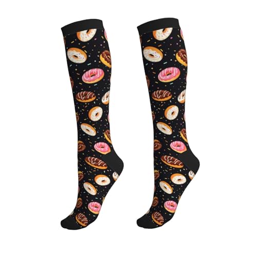 Compression Socks Circulation 15-20 Mmhg Knee High - color: Donut Black