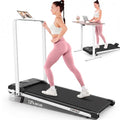 FUNMILY Upgrade Walking Pad Folding Treadmill with 12%/15% Incline & Handle Bar, 3.5HP Foldable Under Desk Compact Treadmills for Home/Office/Gym, 400+lb Capacity, Shock Absorption - color: Emerald