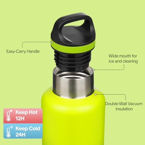 BJPKPK 32oz Insulated Water Bottle Stainless Steel Water Bottle with Handle - color: Bamboo Grove, size: 32 Ounces