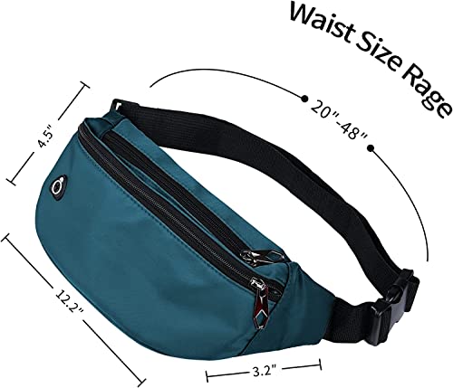 Fanny Packs for Men and Women Water-Repellent Sports Waist Pack Bag - color: 1pack-Ball Pattern Teal Blue