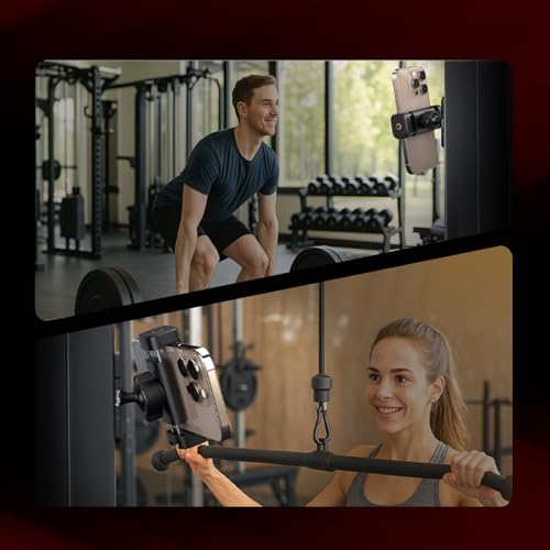 SMALLRIG Magnetic Phone Holder for Gym, Alloy Base with 360° Ball Head, Universal Phone Clamp Mount Suitable for iPhone 17/16/15/14/13/12 Series & Android Phones, Attach to Metal Surfaces-5582 - style: Phone Clip Connection