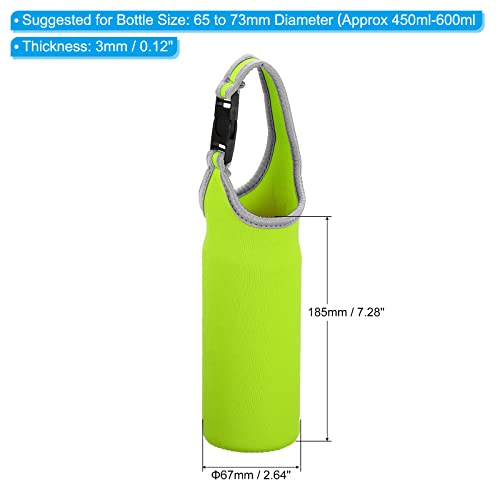 PATIKIL Water Bottle Sling Bag, Neoprene Portable Insulated Bottle Holder Carrier with Removable Adjustable Shoulder Straps - color: Green
