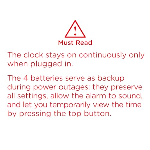 Peakeep Small Digital Alarm Clock for Bedroom, Large Number, Battery Backup - color: White Digits(plug-in, Ultra-compact)