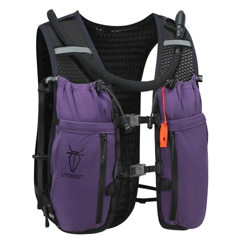 UTOBEST Running Vest Lightweight Hydration Pack 10L UTR110 - color: Purple (with 2L Bladder), size: ML (Chest Size:35-40inch)