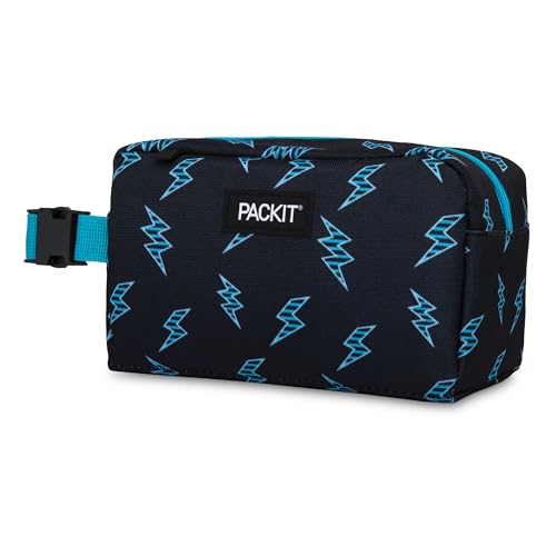 PackIt Freezable Snack Box, Striped Bolts - color: Striped Bolts, size: Medium