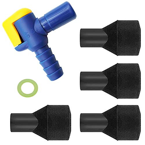 Bite Valve Replacement Mouthpiece Fit for Hydration Pack Bladder Water Backpack and Most Brands(4-Pack), with Shutoff Valve and Tube O-Ring - color: Black