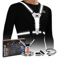 West Biking Running Reflective Vest, Light Up Vest for Night Walking, Night-Workers,Rechargeable Night Gear for Runners - color: Black