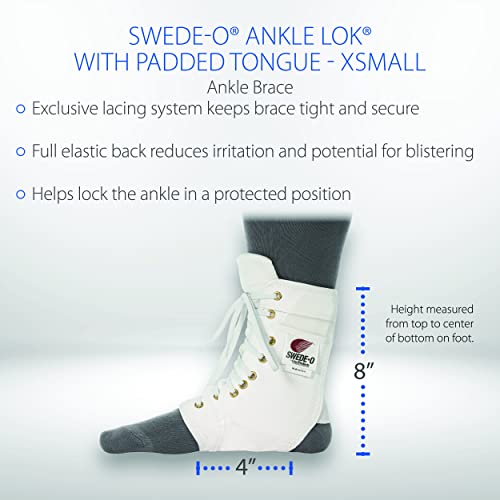 Laceup Ankle Brace with Stabilizers for Sprains & Sports Support White XS - size: Xsmall