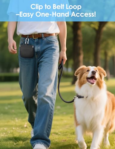 1Cup Silicone Dog Training Treat Pouch for Leash or Belt Loop(Black) - color: Black