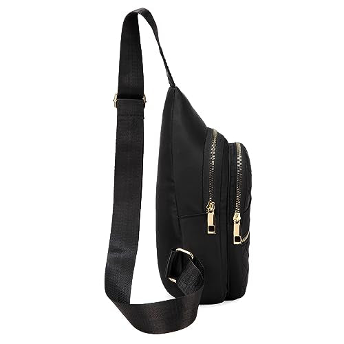 AOSTIHOT Crossbody Sling Bag Small Sling Backpack for Women, Chest Daypack Crossbody Shoulder for Travel Sport Running Hiking Black - color: Black