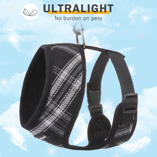 SCENEREAL No Pull Dog Harness and Leash Set Small Medium Sized Dog - color: Black & White, size: XS: Chest Girth: 10"-14"