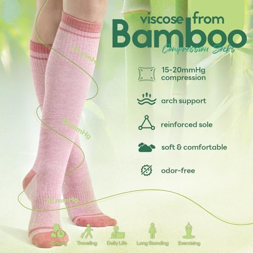 Compression Socks Women & Men 15-20 mmHg for Flying - color: I12-3pairs (Purple&pink&light Gray), size: Small-Medium