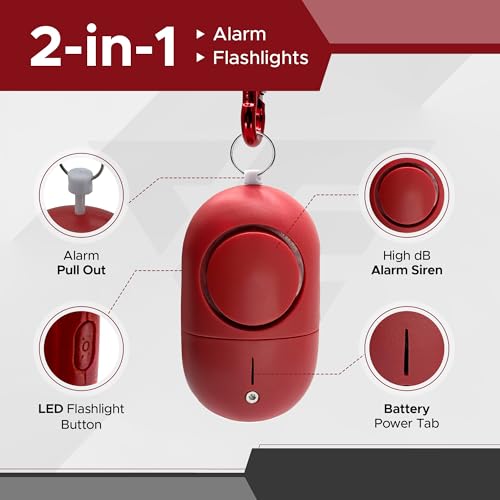 FURY Personal Safety Alarm for Women, 120DB, Red - color: Red