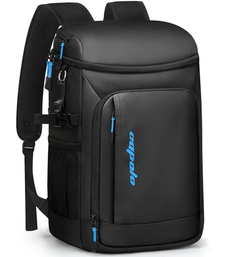 Capolo Cooler Backpack Insulated Leak Proof for Women Men Soft Cooler Bag - color: Deep Black Leather, size: 36 Cans