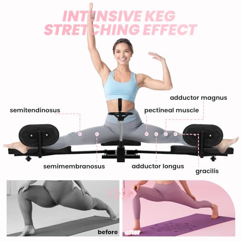 0-240° Adjustable Leg Stretcher, 500 LBS Heavy Duty Steel Leg Stretch Machine, 360° Rotating Hand Wheel, Leg Stretching Training Machine for Home Gym Split Machine Training Fitness
