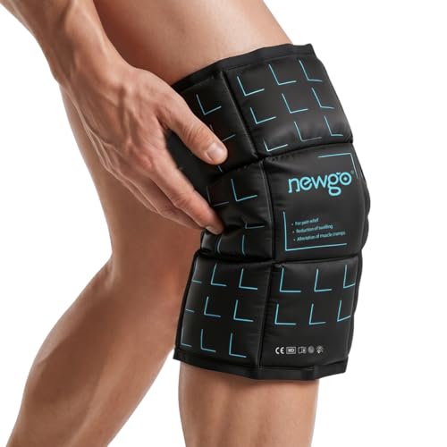 NEWGO Flexible Ice Pack for Injuries Reusable – 14.76"x11.22" Large Cold Pack for Knee, Back, Shoulder, Hip Pain Relief & Swelling – Soft Cold Compress for Surgery, Bruises, Sports Recovery