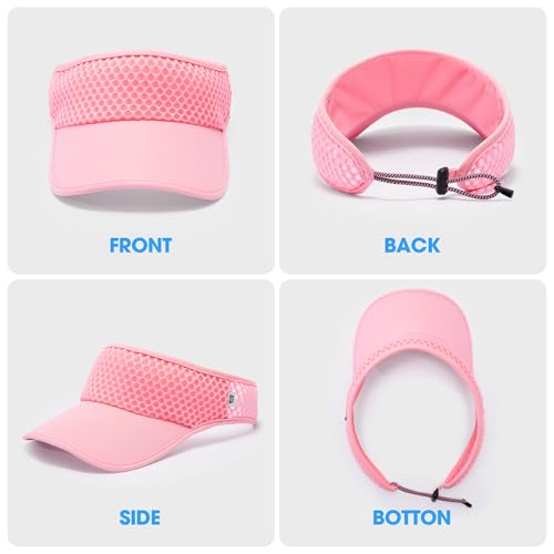 LONGLONG Sports Sun Visor Hat with Non-Slip Toggle Breathable for Women Men - color: Pink