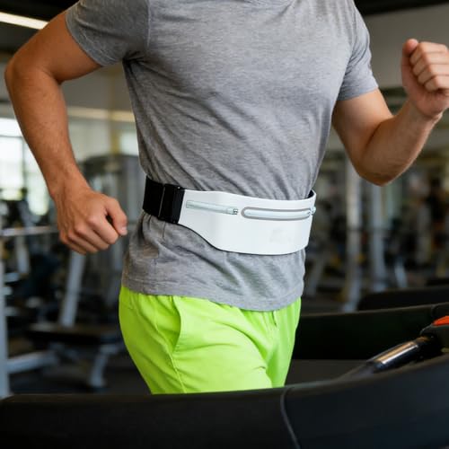 Water Resistant Running Belt for Men & Women, Reflective Sports Waist - color: Pink