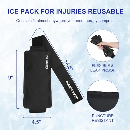 2 Pack Gel Ice Pack Wrap with Strap, Ice Pack for Injuries Reusable, Hot Cold Therapy Wrap, Elbow Ice Bag Wrap, Flexible Soft for Arm, Wrist, Hand, Foot, Ankle