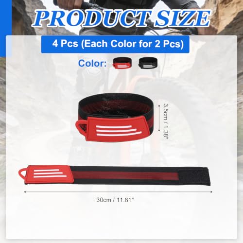 Bike Pant Leg Strap - color: Black/Red