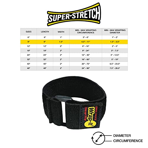 Super-Stretch Wrap-It Storage Cinch Straps - 9" (10 Pack) - color: Black, size: 9" (10 Pack)