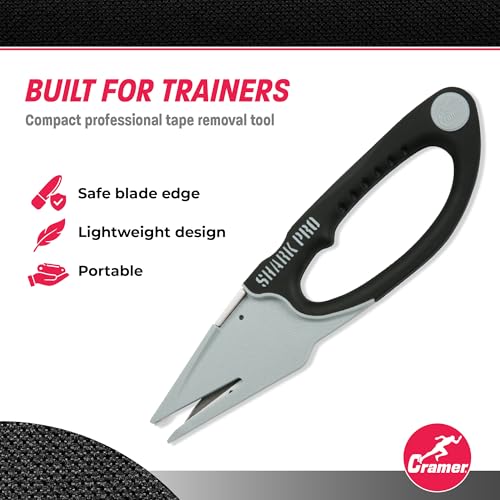 Cramer Athletic Training Supplies, Shark Tape Cutter & Remover Liquid for Adhesive Removal, Safe Edge Scissors, Bandage Shears & Solution to Safely Remove Athletic Tape, Professional Tape Cutter