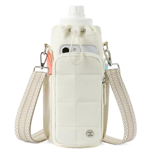 Telena Water Bottle Holder with Strap RFID Crossbody Bags for Women - color: Z-Beige