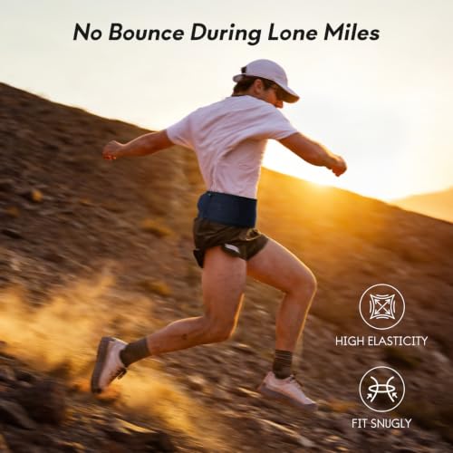 Haimont No-Bounce Running Hydration Belt for Trail & Daily Runs, Blue, M - color: Dark Blue, size: Medium