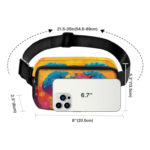Elephant Fanny Pack Women Fashion Belt Bag Waterproof Adjustable Strap Waist Pouch Casual Workout Travel Cycling Running - color: Metallic