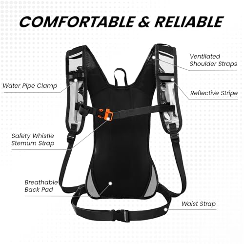 Nepest Hydration Pack Backpack with 2L Water Bladder Reflective Lightweight - color: Holographic - Silvery
