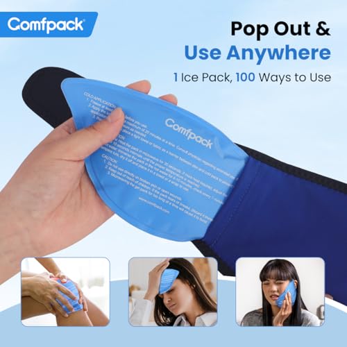 Comfpack Face Ice Pack Wrap for TMJ Relief with 4 Reusable Gel Packs - color: Blue