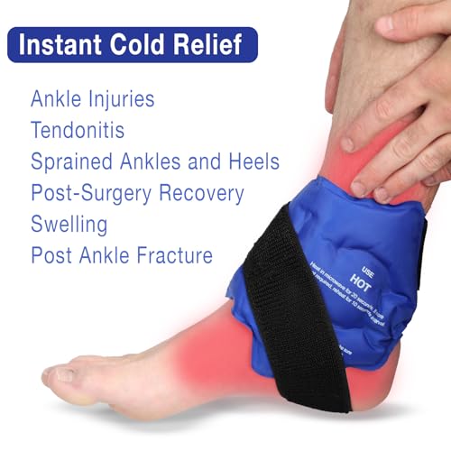 Fittest Pro Ankle Ice Pack Wrap for Swelling, Ice Pack for Injuires Reusable Cold Pack Wrap Hot Cold Therapy Ankle Ice Wrap for Sprained Ankles, Achilles Tendonitis - style: Ankle