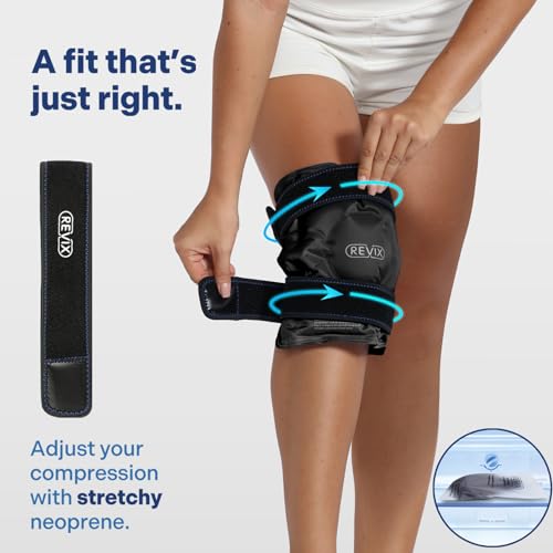 REVIX Ice Wrap for Knee Discomfort, Reusable Knee Ice Pack Wrap with Cold Compress Therapy for Muscle Ache, Promotes Post-Workout Recovery, Soft Plush Lining, Black (Pack of 2) - style: Black-1 Pack
