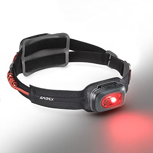 AMPEX Head Lamp - Comfortable, Waterproof Headlamp Rechargeable with Bright LED, 240h Runtime, Red Mode, Outdoor Use, Hiking, Backpacking - 600 Lumens - style: 600L Rechargeable Headlamp