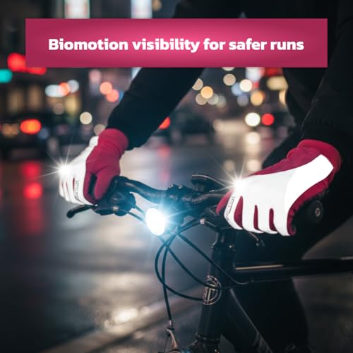 ReflecToes Reflective Winter Running Gloves, Hi Vis Neon Traffic Gloves Men - color: Pink, size: Medium