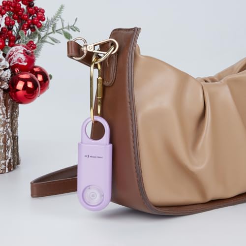130db Personal Safety Alarm with Ultra Bright Strobe Light. Purple - color: Purple, style: Button cell
