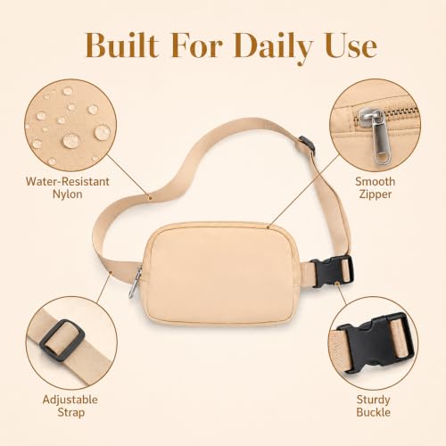 Fanny Pack, Adjustable Crossbody Waist Bag, Brown - color: Brown