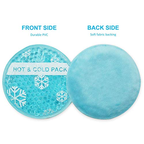 OLESILK Small Round Gel Beads Ice Packs with Cloth Backing, 6 Packs