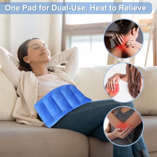 SuzziPad Microwave Heating Pad for Muscle Soreness Fatigue, 7"X16", Blue - color: Navy Blue