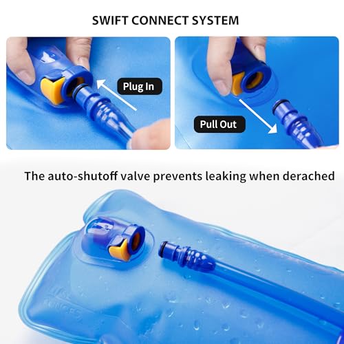 Unigear Hydration Bladder Water Reservoir 1.5L-3L for Hiking Backpack - color: Blue with Cleaning kit, size: 101.4 Ounces