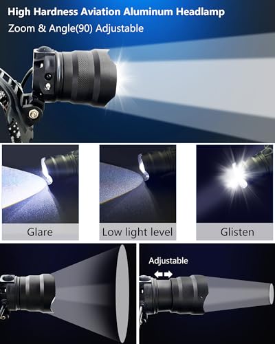 Headlamp Rechargeable, 120,000LM Super Bright LED Head Lamp Flashlight