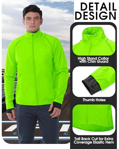 33,000ft Men's Packable Cycling Jacket Waterproof Running Vest Outerwear - color: Green, size: Small